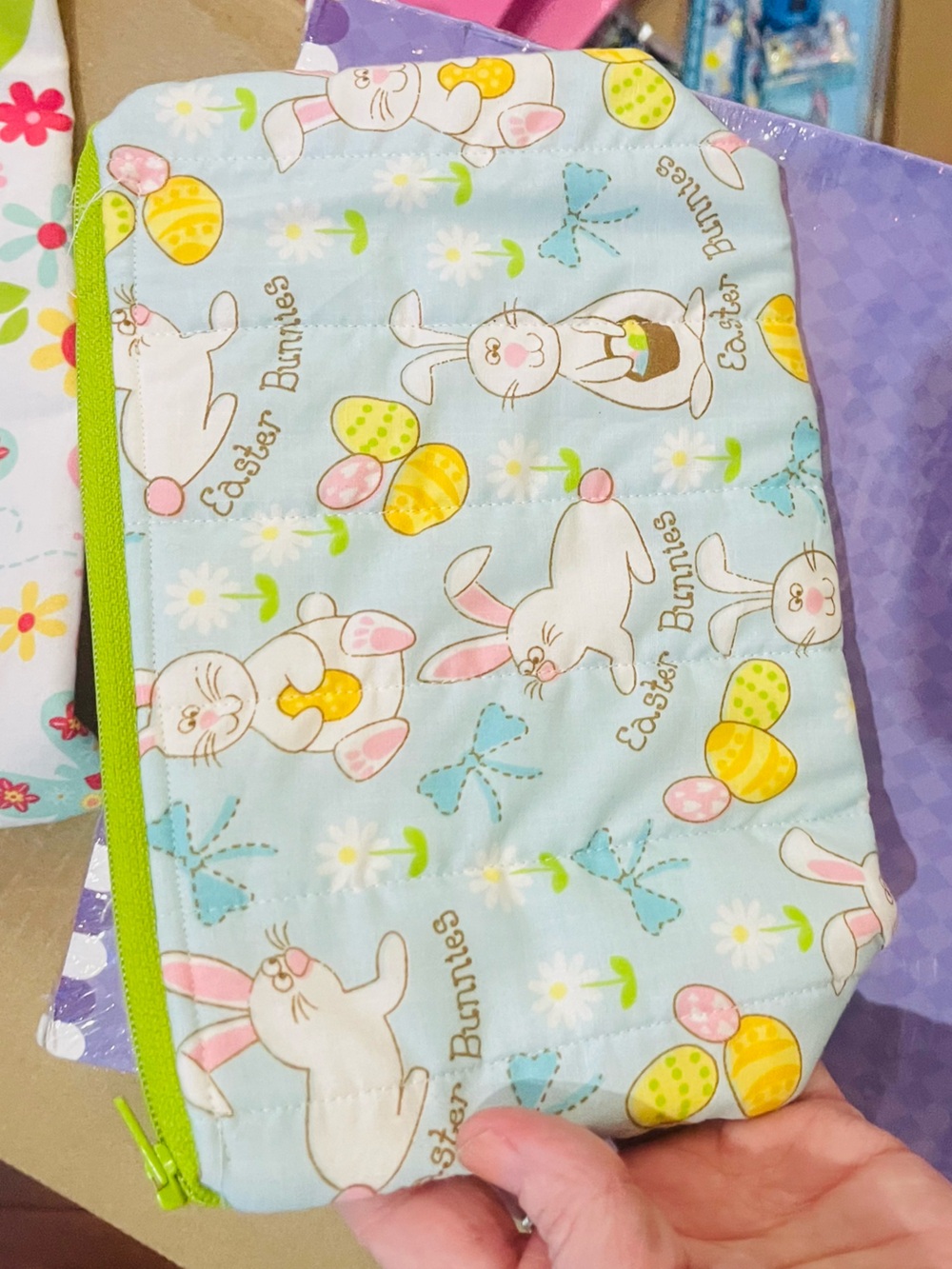 Bunny handmade zipper pouch